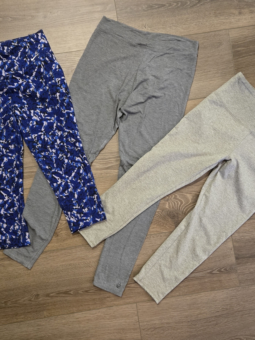 Nike Women's Blue Printed and Gray Legging Trio